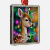 Schönes Fawn First Christmas Ornament Aus Metall (Rechts)