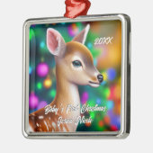 Schönes Fawn First Christmas Ornament Aus Metall (Links)
