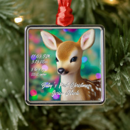 Schönes Fawn First Christmas Ornament Aus Metall