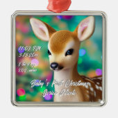 Schönes Fawn First Christmas Ornament Aus Metall (Vorne)