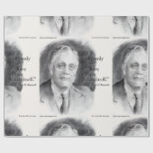 Schönes FDR-Porträt und "Angst selbst" Zitat Geschenkpapier (Flach)
