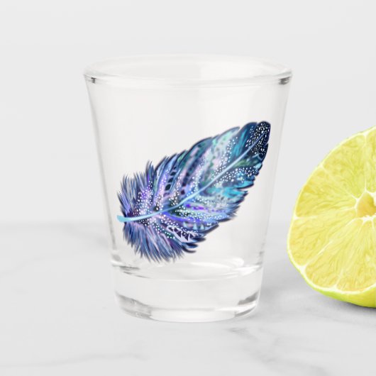 Schönes Feather Schnapsglas (Vorderseite)