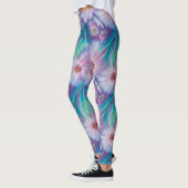 Schönes Feathers und Blume Muster Leggings (Links)