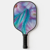 Schönes Feathers und Blume Muster Pickleball Schläger (Vorderseite)