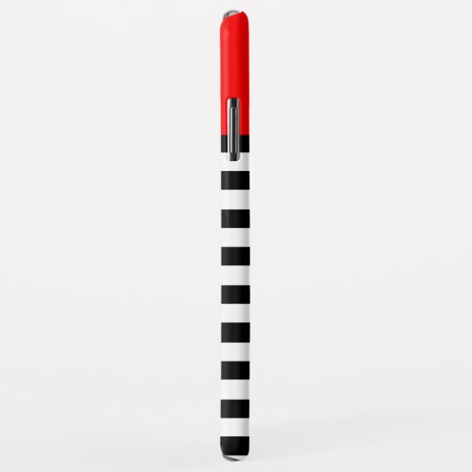 Schönes, feines Schwarz-Weiß-Streifen auf Chic Red Case-Mate iPhone Hülle (Hinten/Rechts)