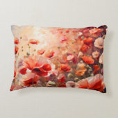 Schönes Feld des Mohndesigners Dekokissen (Rückseite)