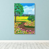 Schönes Feld für Blume Leinwanddruck (Insitu (Holzboden))