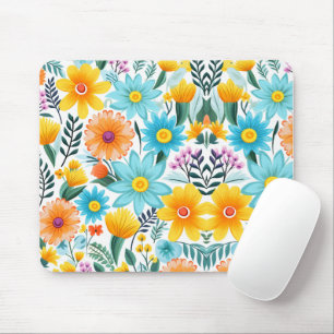 Schönes, feminin-schwarzes Blumenmuster Mousepad