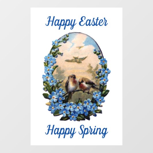 Schönes Fenster für Vögel und Blume Fensteraufkleber (Blatt)