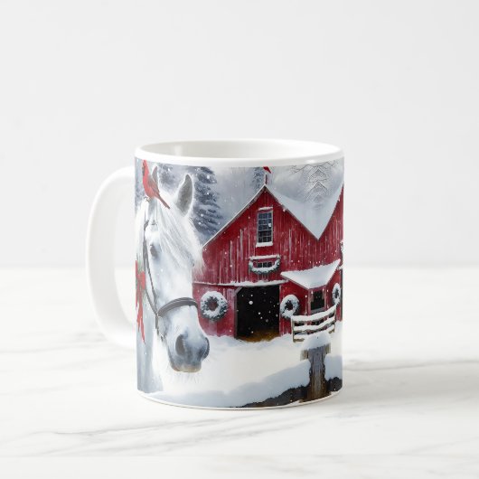 Schönes Ferienpferd mit Kardinal Kaffeetasse (Vorderseite Links)