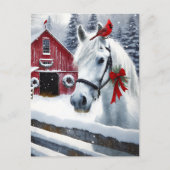 Schönes Ferienpferd mit Kardinal Personalisiert Feiertagspostkarte (Vorderseite)