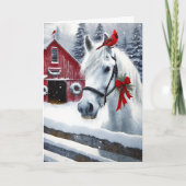 Schönes Ferienpferd mit Kardinal Personalisiert Karte (Vorderseite)