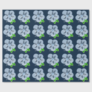 Schönes Fertiges Blue Blume Wrapping Paper Geschenkpapier