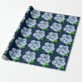 Schönes Fertiges Blue Blume Wrapping Paper Geschenkpapier (Ungerollt)