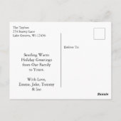 Schönes festliches Schwarzes Pferd auf Bauernhof W Postkarte (Rückseite)