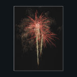 Schönes Feuerwerk auf schwarzem Himmelshintergrund Postkarte<br><div class="desc">prächtiges rot-weißes Feuerwerk (schwarzer Himmelshintergrund)</div>