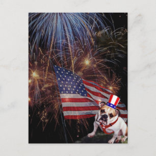 Schönes Feuerwerk Celebration Bulldog Design Postkarte