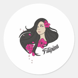Schönes Filipina Grafik-T-Shirt Runder Aufkleber