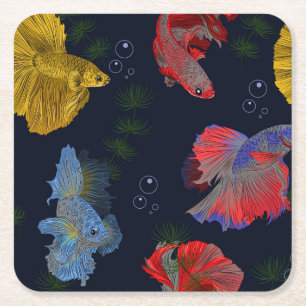 Schönes Fish Sketch Untersetzer Set