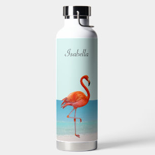 Schönes Flamingo am Strand Trinkflasche