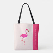 Schönes Flamingo auf Ivory Tasche (Rückseite)