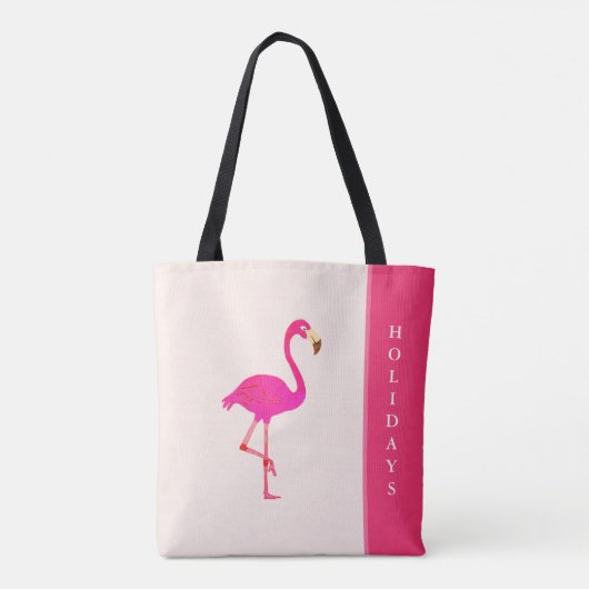 Schönes Flamingo auf Ivory Tasche (Rückseite)