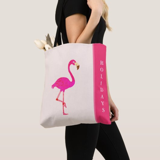 Schönes Flamingo auf Ivory Tasche (Von Nahem)