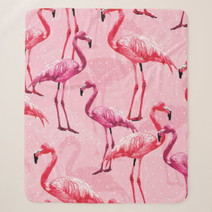 Schönes Flamingo Bird Pink Nahtloses Muster illu Sherpadecke