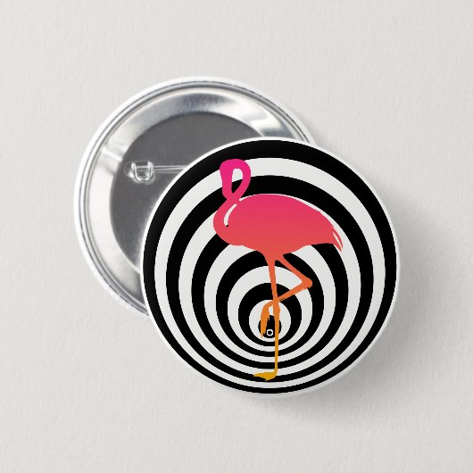 Schönes Flamingo in Kreisen Button (Vorne & Hinten)