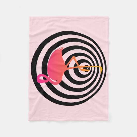 Schönes Flamingo in Kreisen Fleecedecke (Vorderseite)