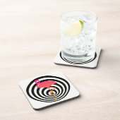 Schönes Flamingo in Kreisen Getränkeuntersetzer (Rechte Seite)