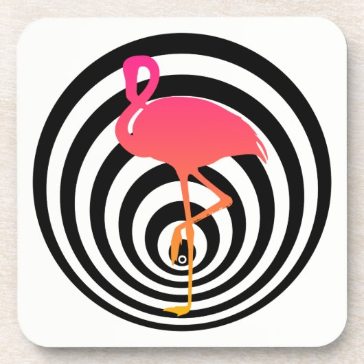 Schönes Flamingo in Kreisen Getränkeuntersetzer (Vorderseite)