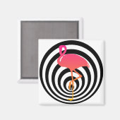 Schönes Flamingo in Kreisen Magnet (Vorderseite/Rückseite)