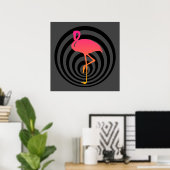 Schönes Flamingo in Kreisen Poster (Heimbüro)