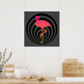 Schönes Flamingo in Kreisen Poster (Küche)