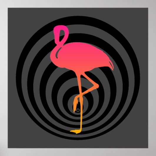 Schönes Flamingo in Kreisen Poster (Vorne)