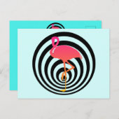 Schönes Flamingo in Kreisen Postkarte (Vorne/Hinten)