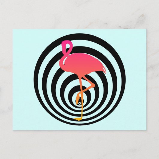 Schönes Flamingo in Kreisen Postkarte (Vorderseite)