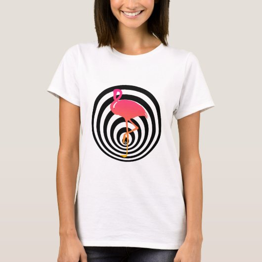 Schönes Flamingo in Kreisen T-Shirt (Vorderseite)