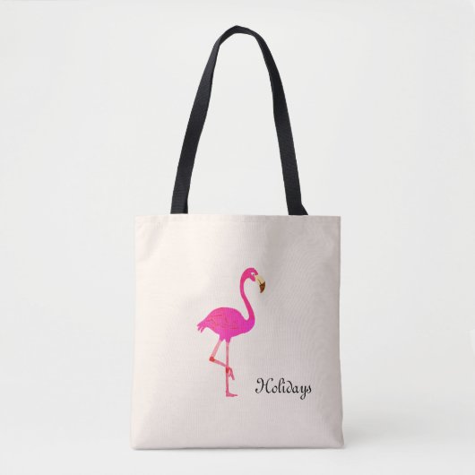 Schönes Flamingo & Kalligraphie auf Ivory Tasche (Vorderseite)