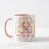 Schönes Fliesenmuster Klassisches Aquarellrosa Tasse (Links)