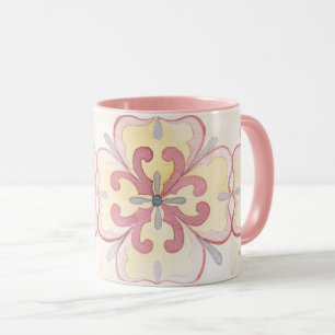 Schönes Fliesenmuster Klassisches Aquarellrosa Tasse