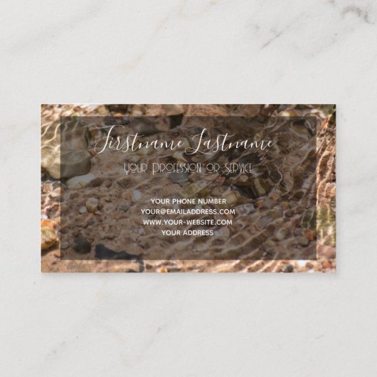 Schönes fließendes Wasser mit motivierend Zitat Visitenkarte (Rückseite)