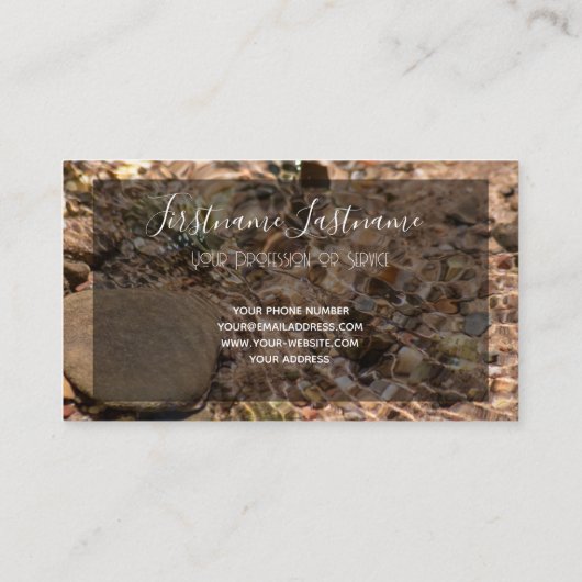 Schönes fließendes Wasser mit motivierend Zitat Visitenkarte (Rückseite)