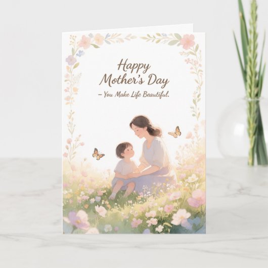 Schönes florales Frohes Muttertag Karte (Vorderseite)