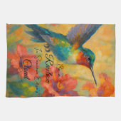 Schönes florales Kolibri-Küchentuch Geschirrtuch (Horizontal)