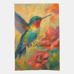 Schönes florales Kolibri-Küchentuch Geschirrtuch