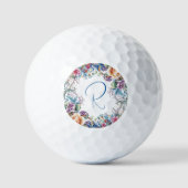 Schönes, florales Mit Monogramm Golfball (Vorderseite)