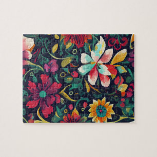 Schönes florales Muster Süße Vintage-Blumen Puzzle
