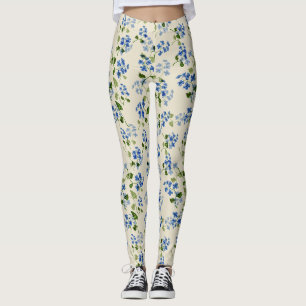 Schönes florales nahtloses Muster Vergissmeinnicht Leggings
